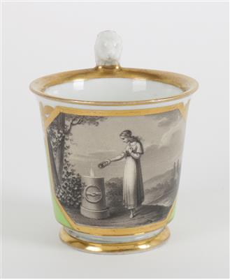 Tasse, kaiserliche Manufaktur, Wien 1834, - Antiquitäten