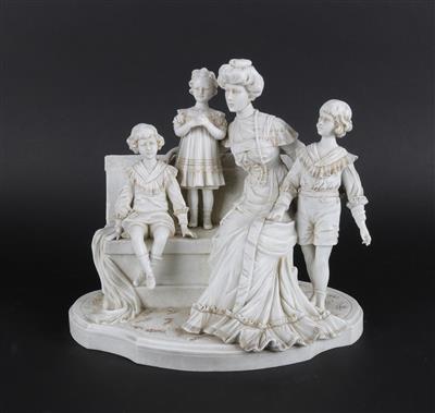 Mutter mit drei Kindern, - Antiquitäten