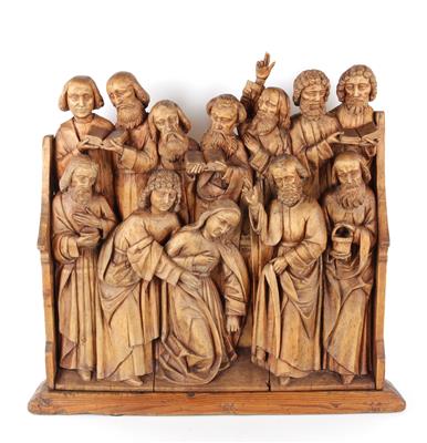 Relief, Hl. Maria umgeben von Aposteln, - Antiquariato