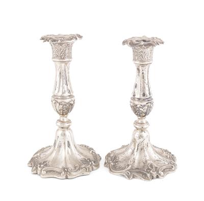 Paar englische Silber Kerzenleuchter, - Antiquitäten