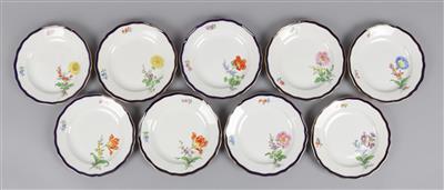 9 Meissen Dessertteller, - Antiques