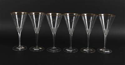 Champagner Gläser mit Monogramm S, - Antiques