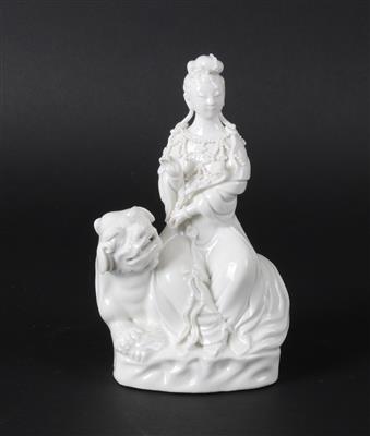 Blanc de Chine Guanyin auf Qilin, - Antiques