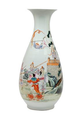 Famille rose Vase, China, rote Vierzeichen Marke Hongxian, Republik Periode - Asiatika und islamische Kunst