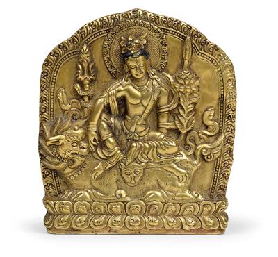 Stele des Simhanada Lokeshvara, tibeto-chinesisch 18. Jh. - Antiquariato