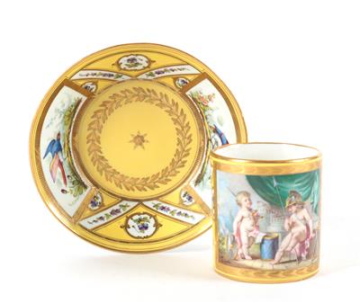 Tasse mit Untertasse, - Antiquariato