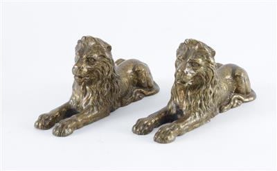 Zwei Löwen, - Antiques