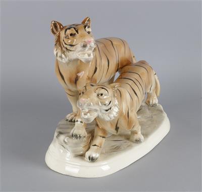 Zwei Tiger, - Antiques