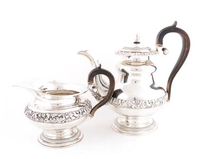 Wiener Biedermeier Kaffekanne und heißwassergießer, - Silver