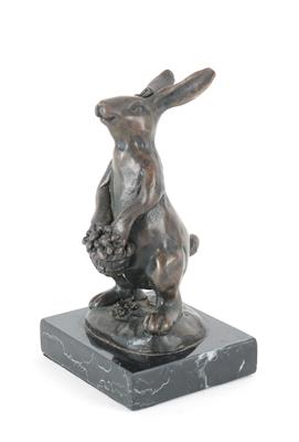 Osterhase mit Blumenkorb, - Antiquariato