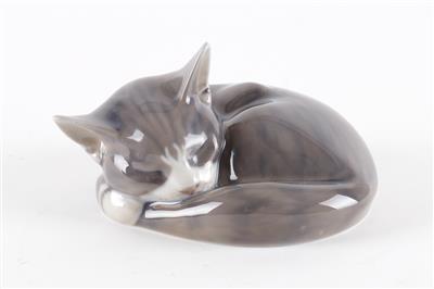 Schlafende Katze, - Antiques