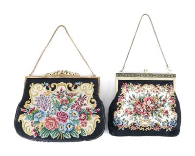 2 Petit Point Taschen, - Antiquariato