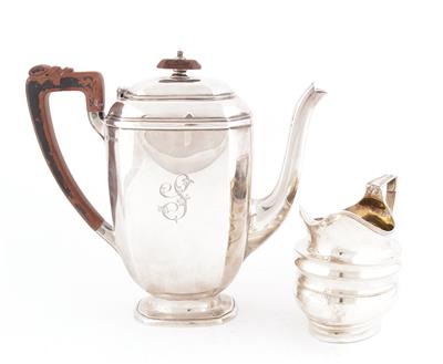 Londoner Silber Teekanne und Gießer, - Stříbro