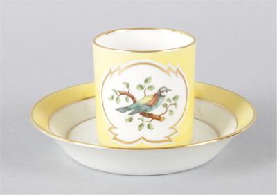 Bienenfresser-Tasse mit Untertasse, - Antiquariato