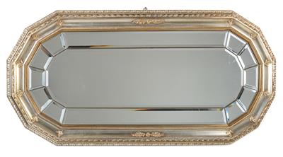 Spiegel mit Metallleisten und goldenem Holzrahmen gefasst, - Antiquariato