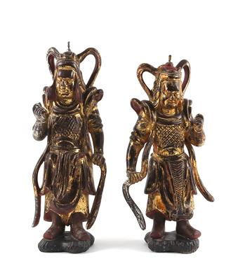 2 Wächterfiguren, - Antiques