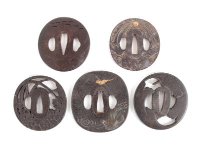 5 Tsuba, - Asiatica and Art