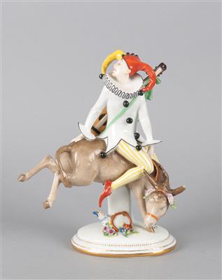 Harlekin auf Esel, - Antiquariato