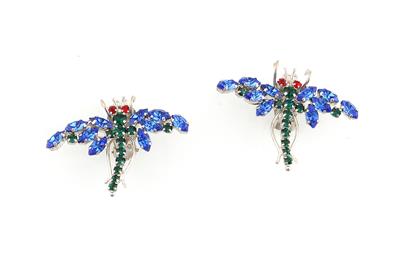 Paar Libellen-Ohrclips, - Antiquariato