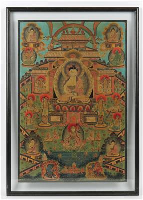 Thangka des Buddha Shakyamuni mit Almosentopf, - Antiquitäten