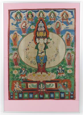 Thangka des "tausendarmigen" Avalokiteshvara, - Antiquariato
