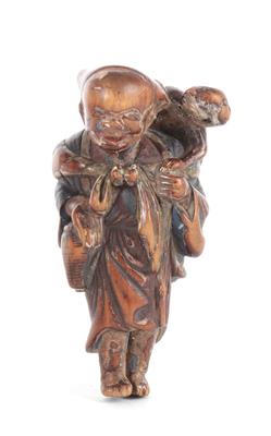 Netsuke eines sarumawashi, - Antiquitäten