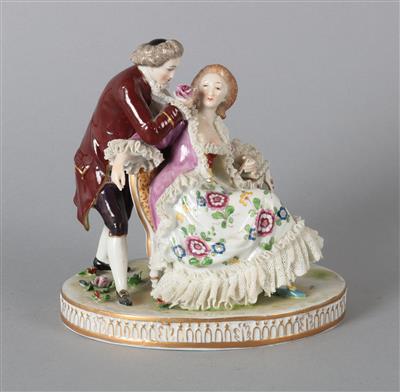Dame mit Kavalier, - Summer auction Antiques