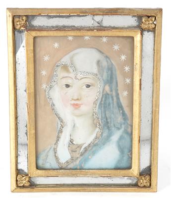 Hinterglasbild, Hl. Maria, - Summer auction Works of Art