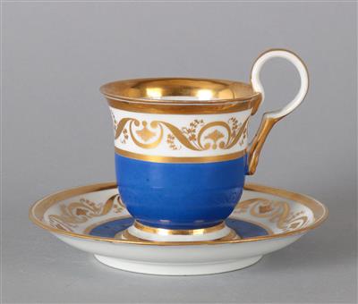 Tasse mit Untertasse, kaiserliche Manufaktur, Wien um 1836, - Sommerauktion Antiquitäten