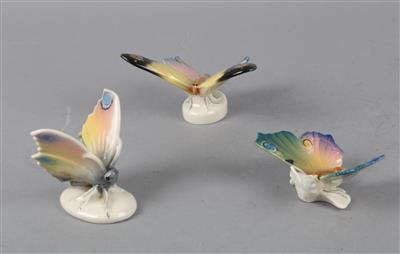 3 Schmetterlinge, - Summer auction Antiques