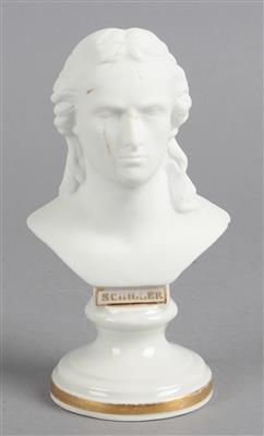 Friedrich Schiller Büste, kaiserliche Manufaktur, Wien 1845, - Asta estiva Antiquariato