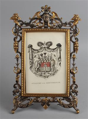 Historismus Rahmen mit gestochenem Wappen der Fürsten von Metternich, - Asta estiva Antiquariato