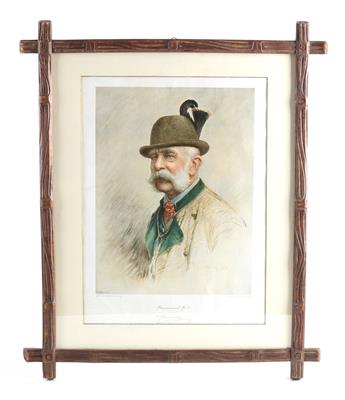 Kaiser Franz Joseph I. von Österreich im Ischler Jagdkostüm, - Summer auction Antiques