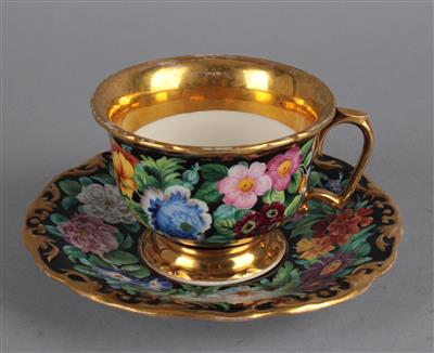 Tasse mit Untertasse, kaiserliche Manufaktur, Wien um 1841, - Asta estiva Antiquariato