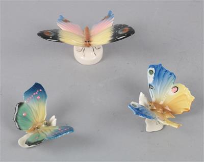 3 Schmetterlinge, - Summer auction Antiques