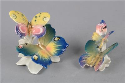 Zwei Schmetterlingspaare, - Summer auction Antiques