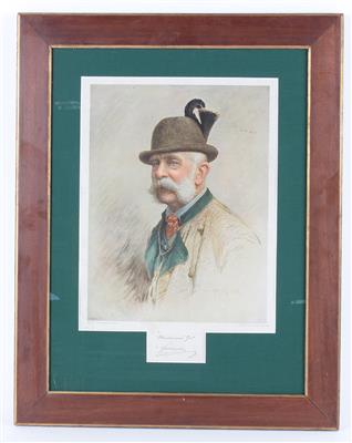 Kaiser Franz Joseph I. im Ischler Jagdkostüm, - Works of Art