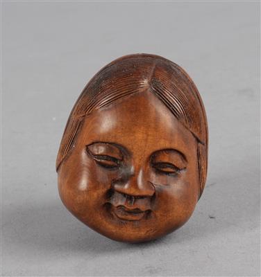 Netsuke zweier Masken, - Antiquitäten