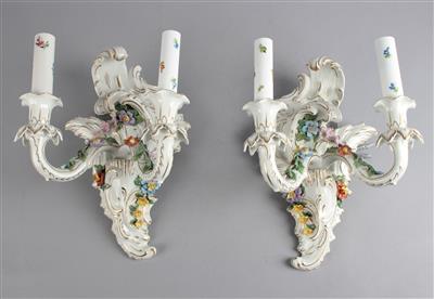 Paar zweiarmige Wandappliken, - Works of Art