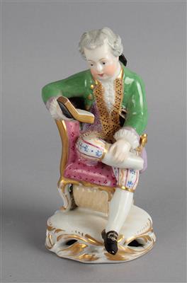 Sitzender Mann mit Buch, kaiserliche Manufaktur, Wien 184(?), - Antiquitäten
