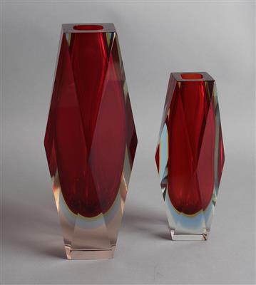 2 Vasen, - Glass, porcelain and ceramics