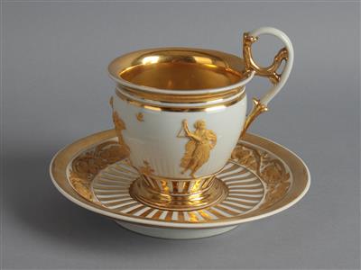 Tasse mit ähnlicher Untertasse, kaiserliche Manufaktur, Wien 1834, - Vetro, porcellana e ceramica