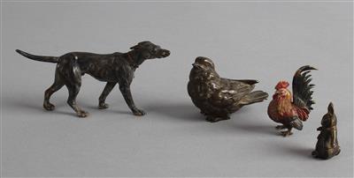 Vier Bronze Tiere, - Antiquariato