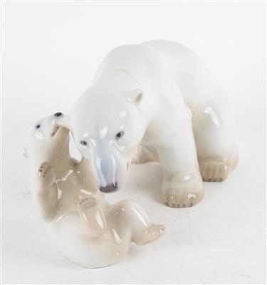 Eisbär mit Jungem, - Antiquariato