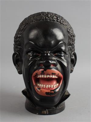 Große Tabakdose in Form eines Kopfes eines Schwarzafrikaners, - Antiquitäten