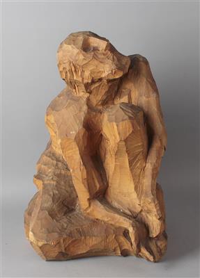 Skulptur eines sitzenden Mannes, - Antiquitäten