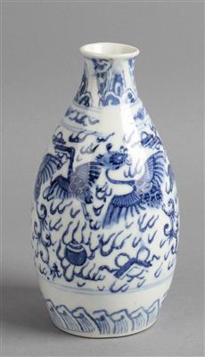 Kleine blau-weiße Vase, - Antiques