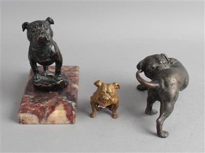 Drei Englische Bulldoggen, - Antiquariato