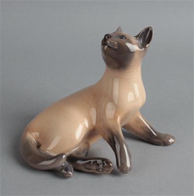 Sitzende Siamkatze, - Antiquariato