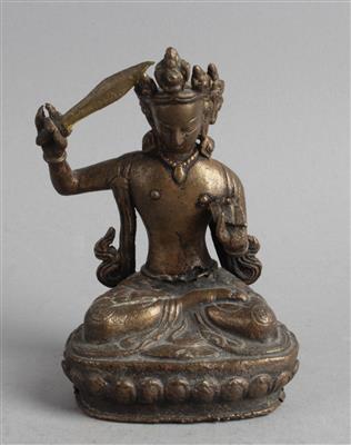 Kleine Bronzefigur des Majushri, - Starožitnosti